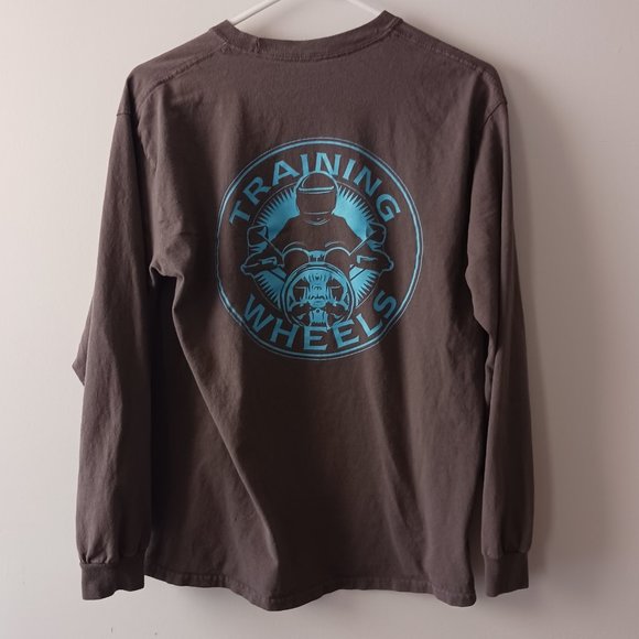 T Shirt Motorcycle Training Wheels Long Sleeve Adult Size M Medium - Picture 2 of 4